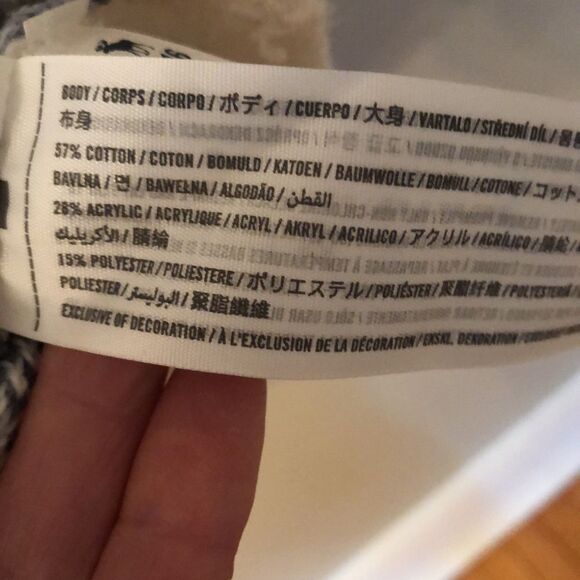 ABERCROMBIE KIDS SIZE 15/16 WHITE BLUE ARGYLE LONG SLEEVE COTTON BLEND SWEATER - Picture 6 of 6